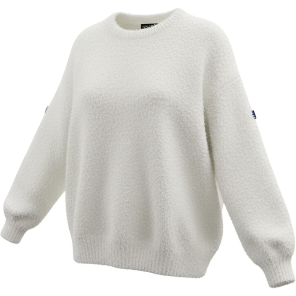 UGG Judith Sherpa Crewneck Sweater White Recycled Fleece Pullover 1152740 Large